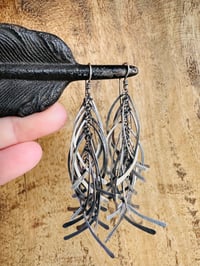 Image 6 of Many Fringes sterling silver earrings / n10