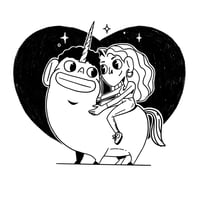 Image 1 of Derpy Couple Portrait - Unicorn edition