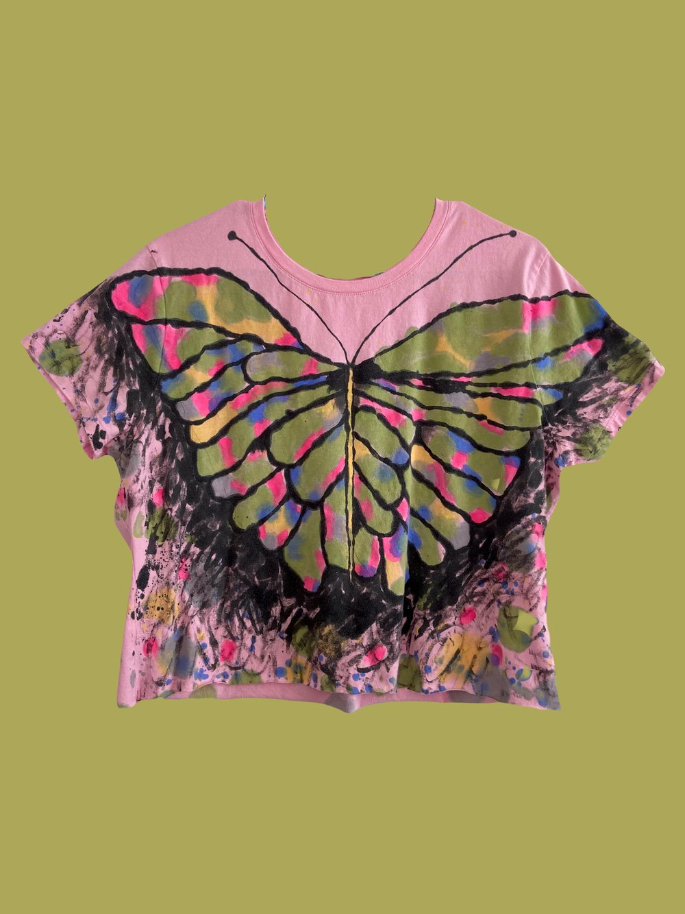 Pink and green butterfly (Women's L)