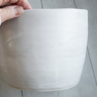 Image 9 of Utensil Holder in Rustic Modern Matte White Glaze, Ceramic Crock, Handmade in USA