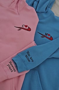 Image 1 of Cherry Love Hoodies with Eachothers Initials