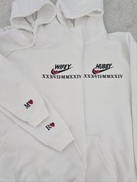 Image 6 of Hubby/Wifey Hoodies with Roman Numerals and Eachothers Initials