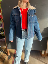 Image 1 of Sherpa lined denim coat