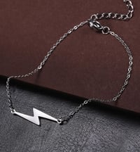 Image 2 of Stainless Steel Lightning Bolt Bracelet (Silver)