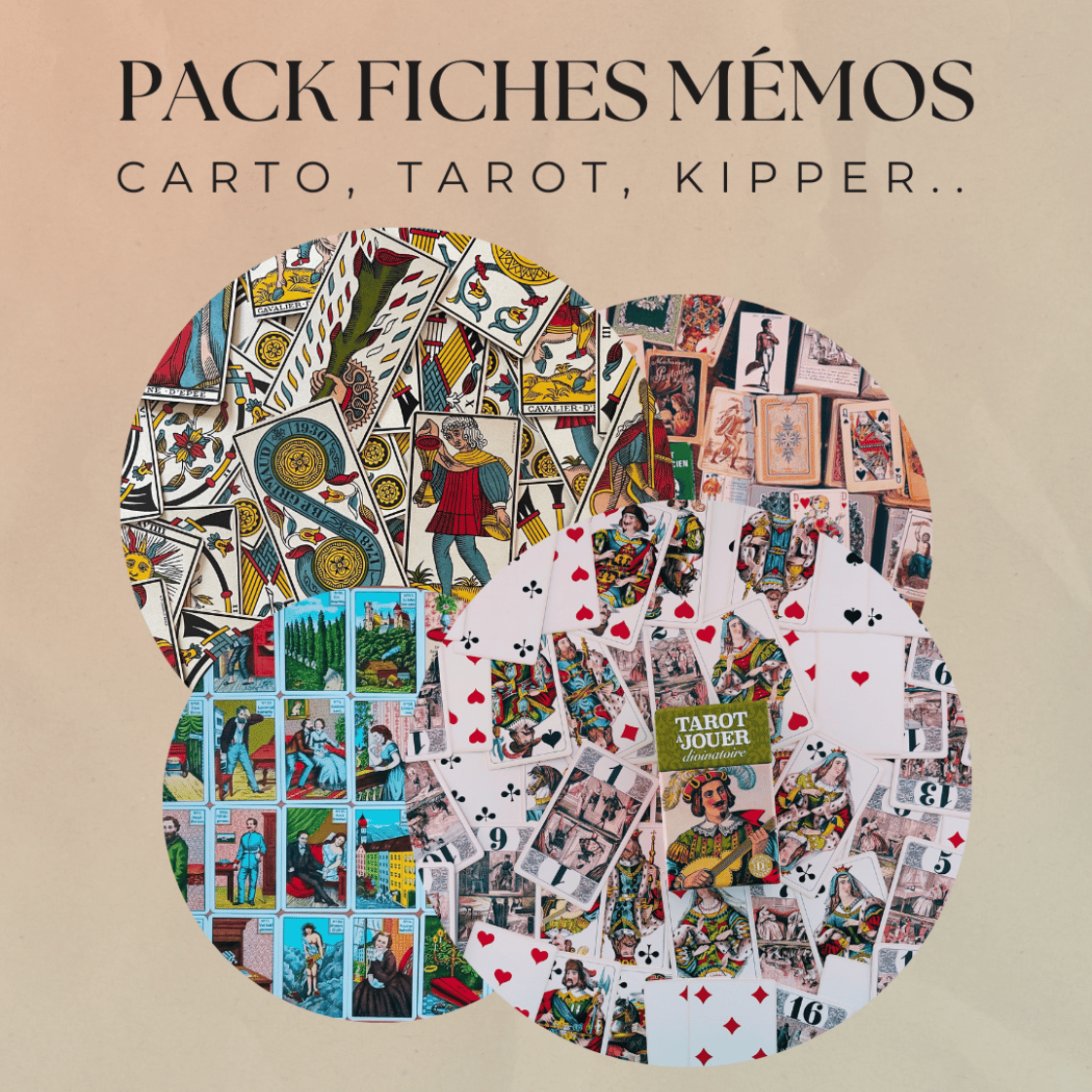 Image of Bundle Fiches Mémos (Carto tradi, Tarot de Marseille, Tarot à jouer, Kipper)