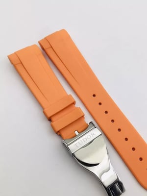 Image of Orange 22mm Rubber Silione Watch band for Tudor Black Bay GMT Beautiful