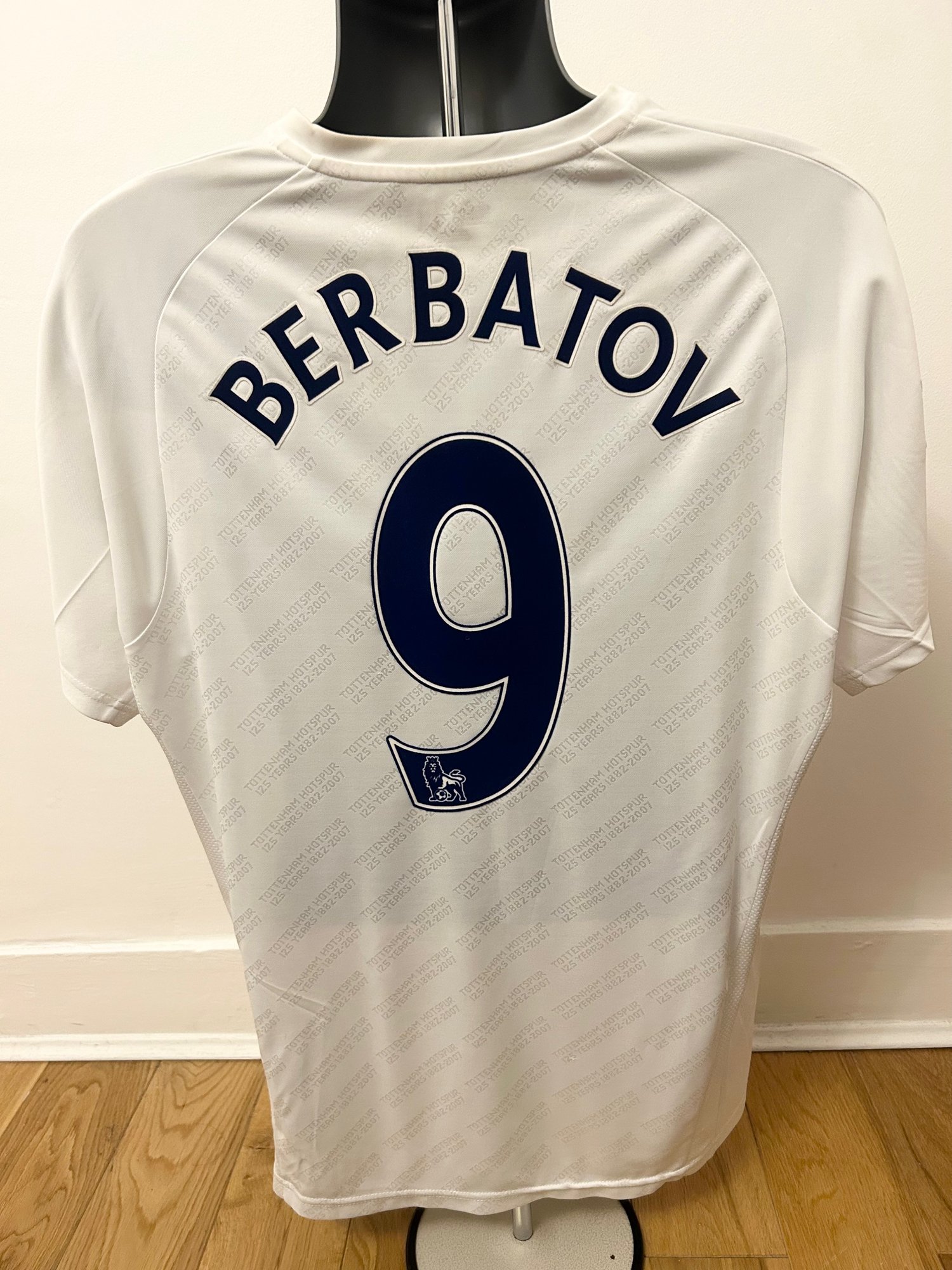 Image of Tottenham Hotspur “BERBATOV 9” 2007/08 125 YRS Home Shirt + PL patches (L)