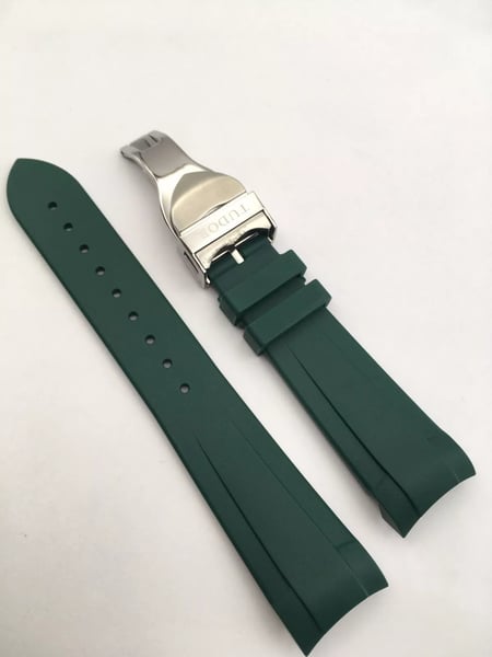 Image of Green 22mm Rubber Silione Watch band for Tudor Black Bay GMT Beautiful