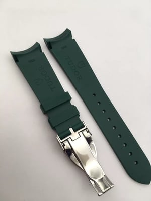 Image of Green 22mm Rubber Silione Watch band for Tudor Black Bay GMT Beautiful