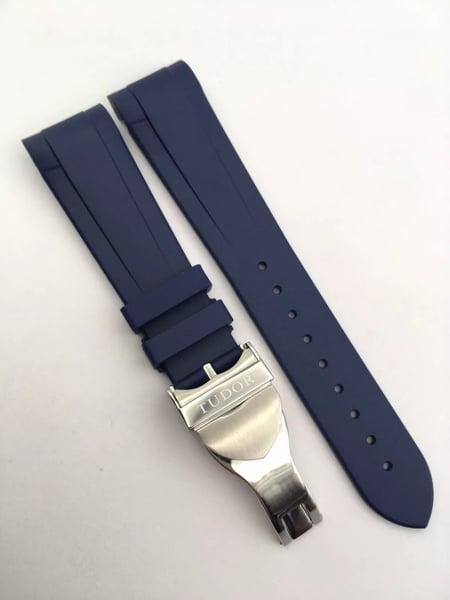 Image of Blue 22mm Rubber Silione Watch band for Tudor Black Bay GMT Beautiful
