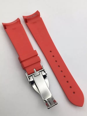 Image of Red 22mm Rubber Silione Watch band for Tudor Black Bay GMT Beautiful