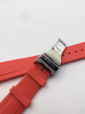 Image of Red 22mm Rubber Silione Watch band for Tudor Black Bay GMT Beautiful