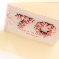 Image 2 of Mum Birthday Card Handmade in Any Age. Personalised Card. 60th 70th 75th 80th 90th 100th.