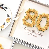 Image 3 of Mum Birthday Card Handmade in Any Age. Personalised Card. 60th 70th 75th 80th 90th 100th.