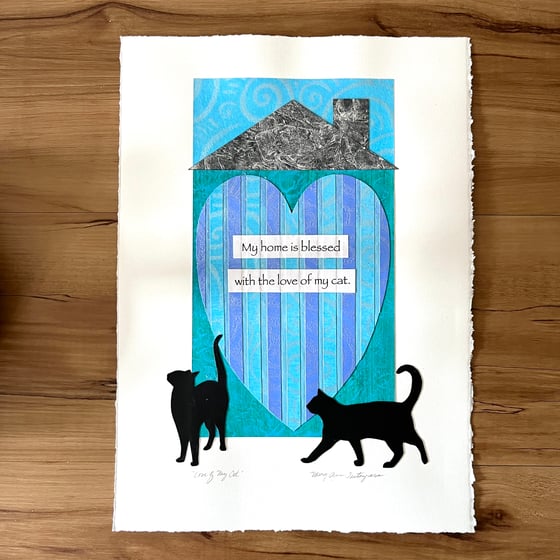 Image of COLLAGE SALE  Love of My Cat #5  (Reg. $235. Now 25% OFF... $176.25)