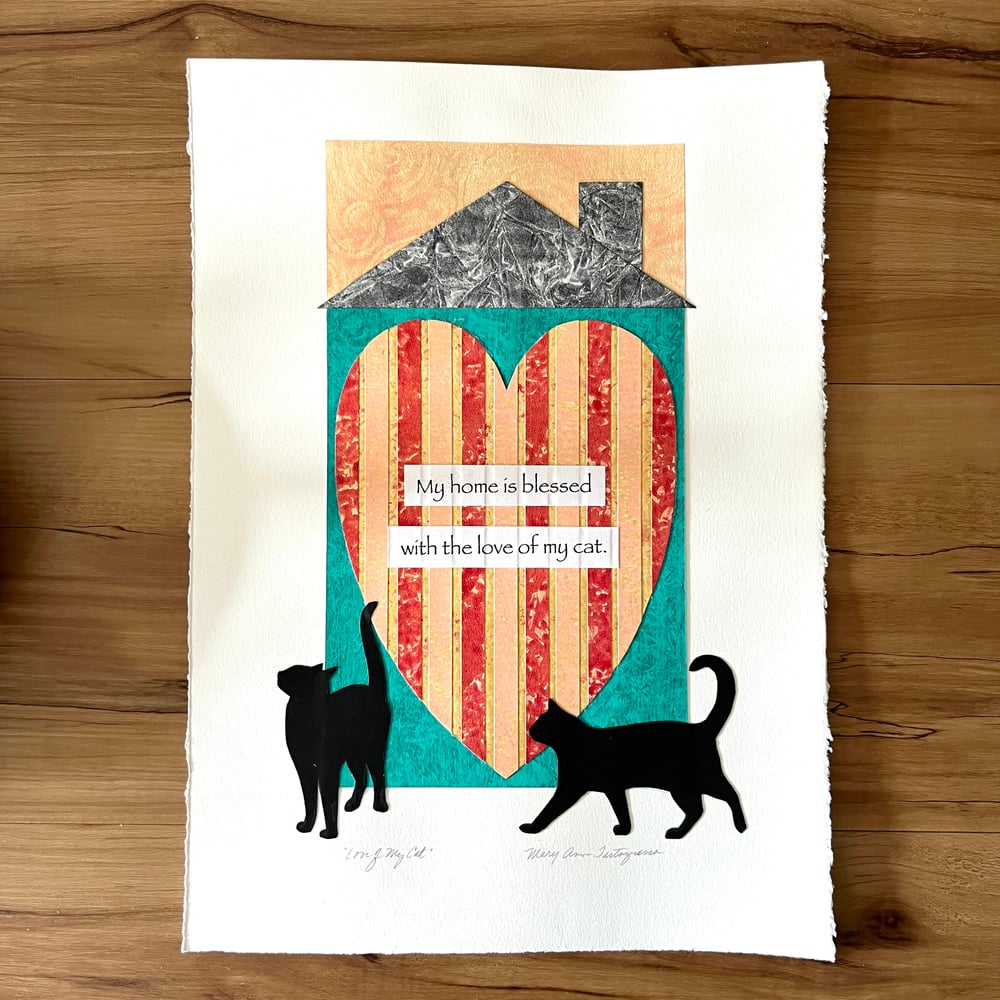 Image of COLLAGE SALE  Love of My Cat #6  (Reg. $235. Now 25% OFF... $176.25)