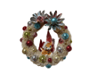 White Wreath with Deer and Pink Trees