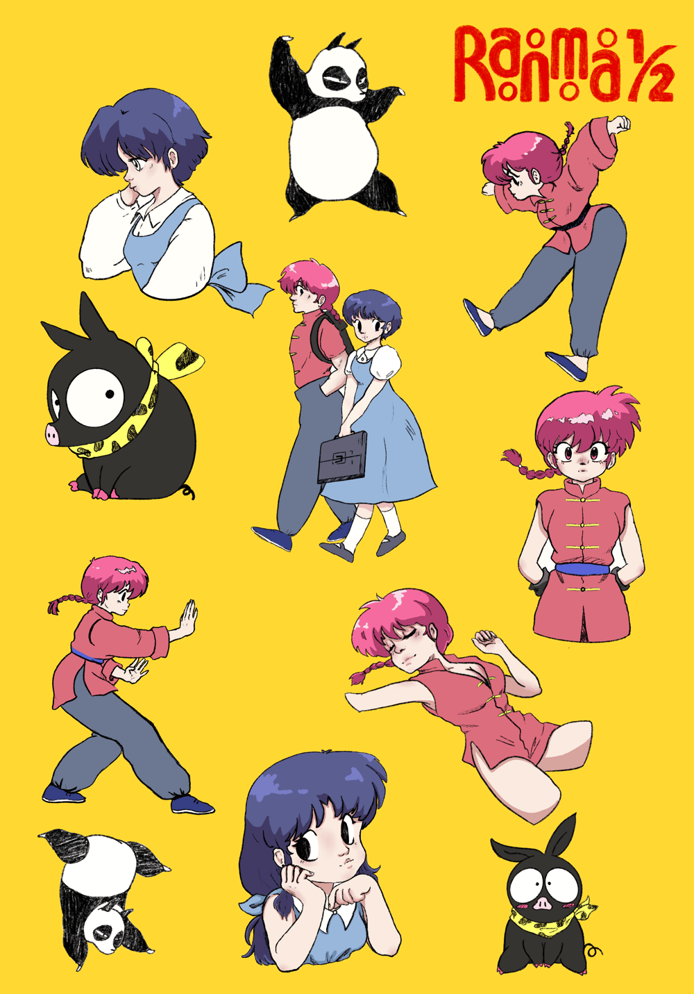 Image of Ranma 1/2 Sticker Sheet