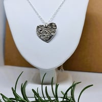 Image 9 of Personalised Fine Silver Textured Heart Pendants (SJ162)