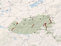 Image 3 of Great Smoky Mountains National Park 3D Topography Map