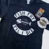 FISH FRY TIL I DIE T-Shirt, Glow Enamel Pin & Sticker Discount Bundle