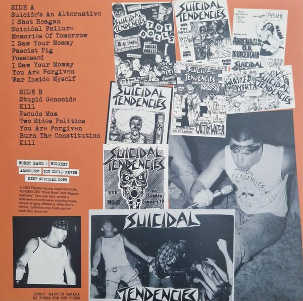 Image of Suicidal Tendencies – "1982 Demos" Lp (orange vinyl)