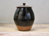 Image 1 of Titanium glazed lidded jar