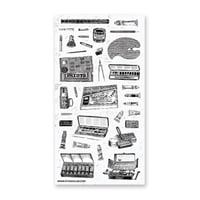 Image 2 of Antique Art Supplies Sticker Sheet 