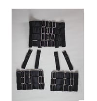 Image 1 of  MADE TO ORDER - Elastic Waist Cincher and thigh garter set in black satin (Size XS - XL)