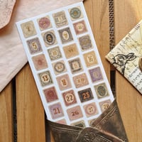 Image 1 of Gilded Stamp Numbers Sticker Sheet