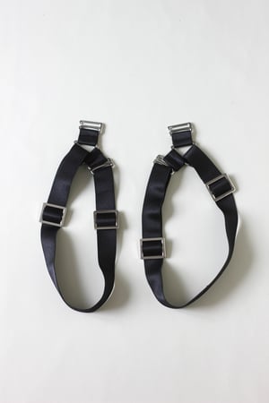 Image of MADE TO ORDER - Add-on: Elastic garters/suspenders in black satin (One Size)