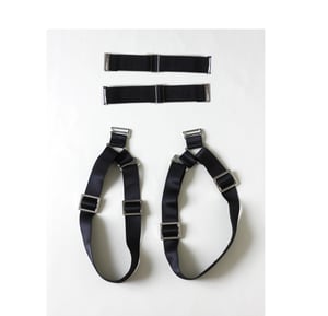 Image of MADE TO ORDER - Add-on: Elastic garters/suspenders in black satin (One Size)