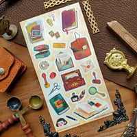 Image 1 of Vintage School Supplies Sticker Sheet