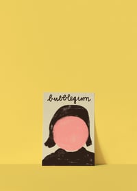 Postkarte - bubblegum, Rosa