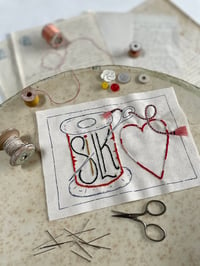 Silk Spool & Heart Embroidery Template