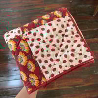 Image 1 of Strawberry Stroller Quilt