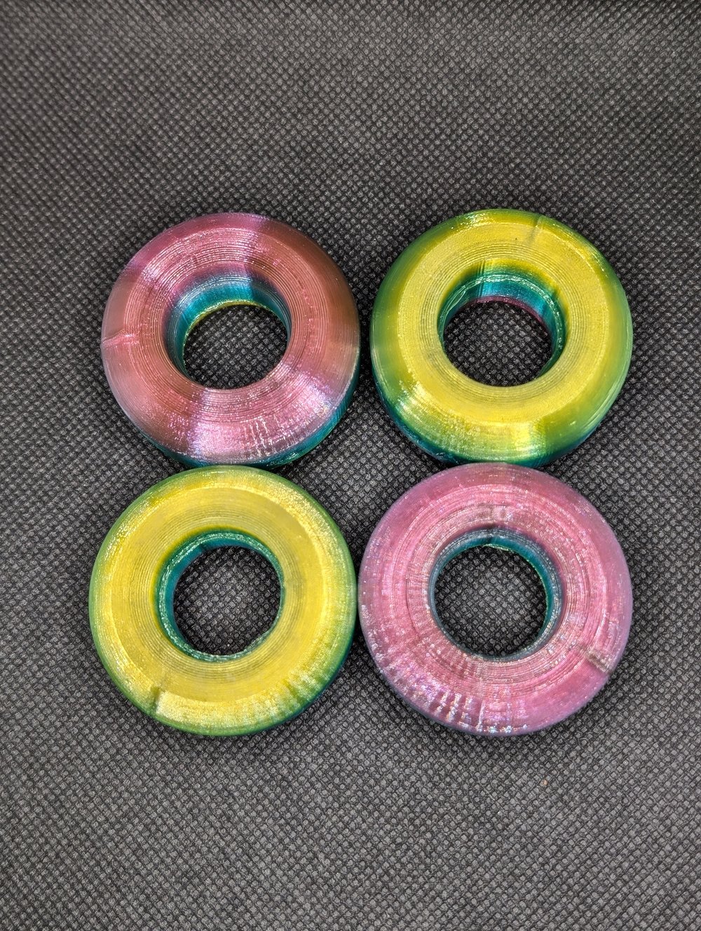 Limited run multicolor grind wheels