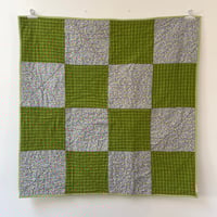 Image 2 of Green Flower Stroller Quilt