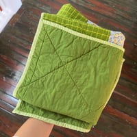 Image 5 of Green Flower Stroller Quilt