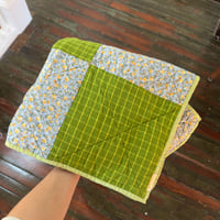 Image 4 of Green Flower Stroller Quilt