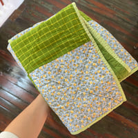 Image 1 of Green Flower Stroller Quilt