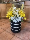 Front Porch Flower Arrangement - Primary Colors Yellow & White