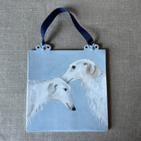 Image 1 of Two Dogs Illustrated Tile 