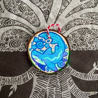 Image 2 of Wooden Shark Ornament | 2.5"x2.25"
