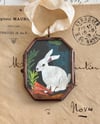 Classical rabbit ~ giclée print in locket