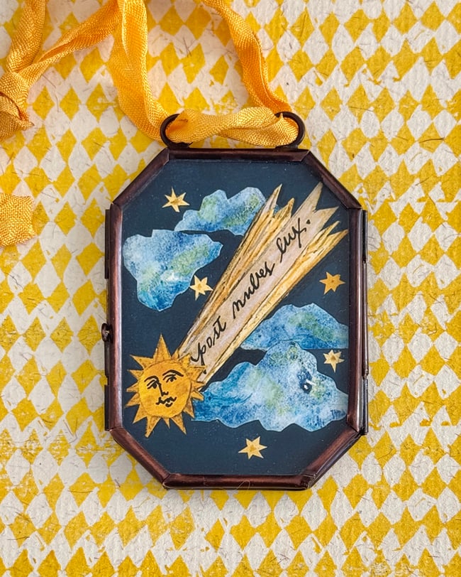 Post nubes lux ~ giclée print in locket