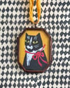 Tuxedo Kitty ~ giclée print in locket 