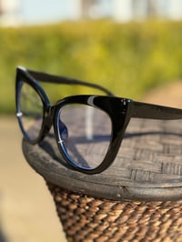 Image 2 of Black Round Cateye Clear Frames