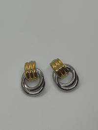 Image 1 of Knotted Stud Earring - Mixed Metal