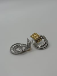 Image 2 of Knotted Stud Earring - Mixed Metal